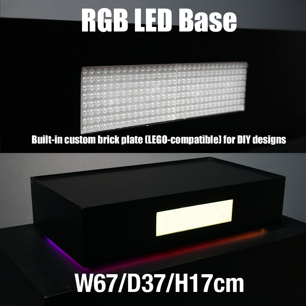 The Ultimate RGB LED Showcase with Premium Sloped Wooden Base for LEGO 1:8 Flagship Supercars - Wireless Stacking Edition