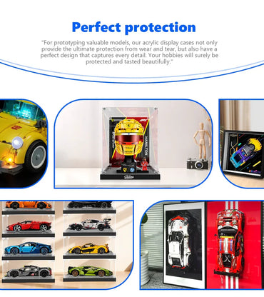 Premium LED Display Case for LEGO® 43022 Ferrari Lewis Hamilton Helmet | Museum-Grade Acrylic Box | Dust-Proof & UV Protection
