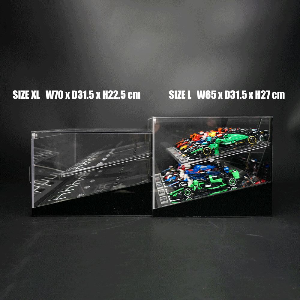 LED Display Case for LEGO® Speed Champions F1™ Series | 10 or 12 Slots | Stackable Wall Mount with Magnetic Door