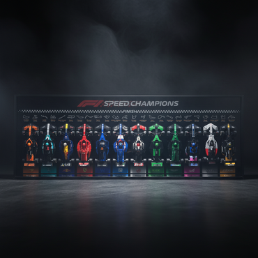 The Ultimate F1 Starting Grid: Horizontal Wall Display for 12 LEGO F1 Cars | Premium Aluminum Alloy Frame | Custom Team Backdrops