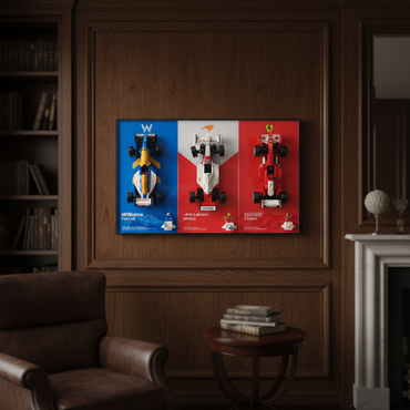 Premium Wall Display Frame for LEGO® Icons F1 Legends | Williams FW14B, McLaren MP4/4, Ferrari F2004 | 3-in-1 Aluminum Gallery Case